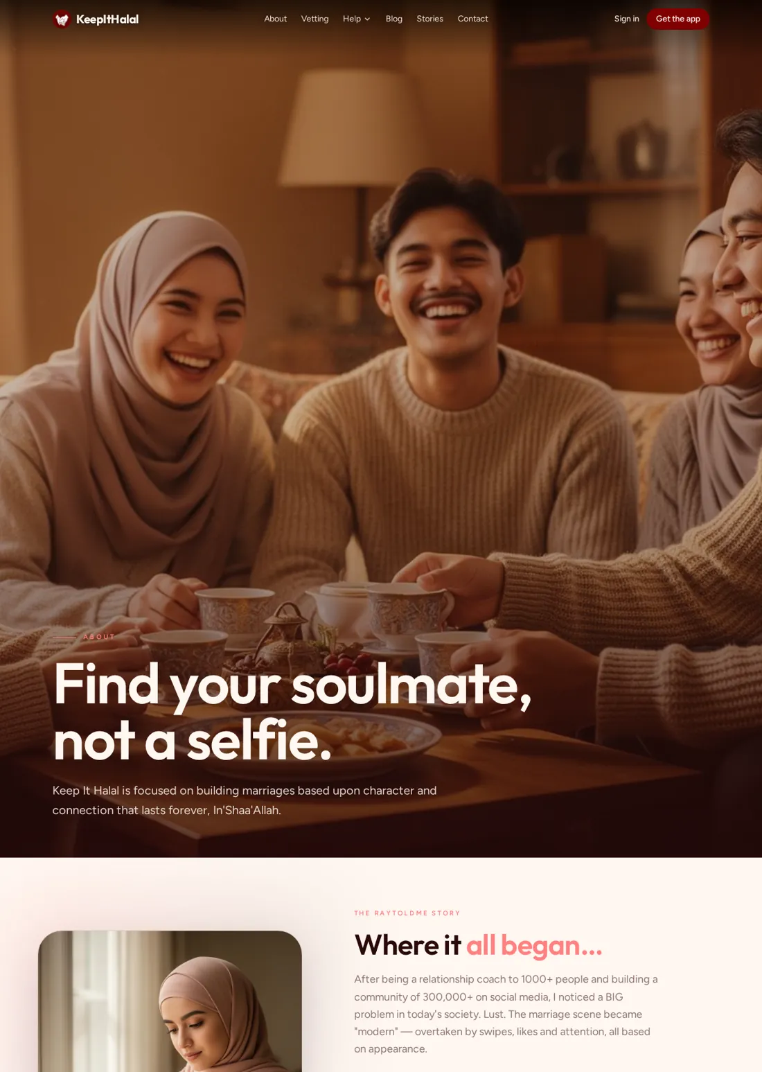 Keep It Halal about page describing the service