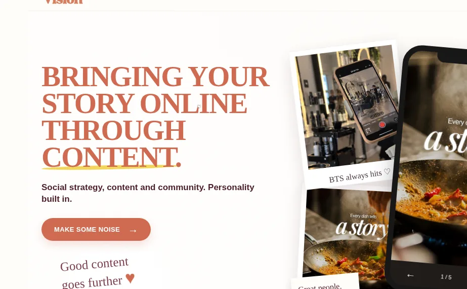 Vibe & Vision — A personality-led Wix website for a social media studio