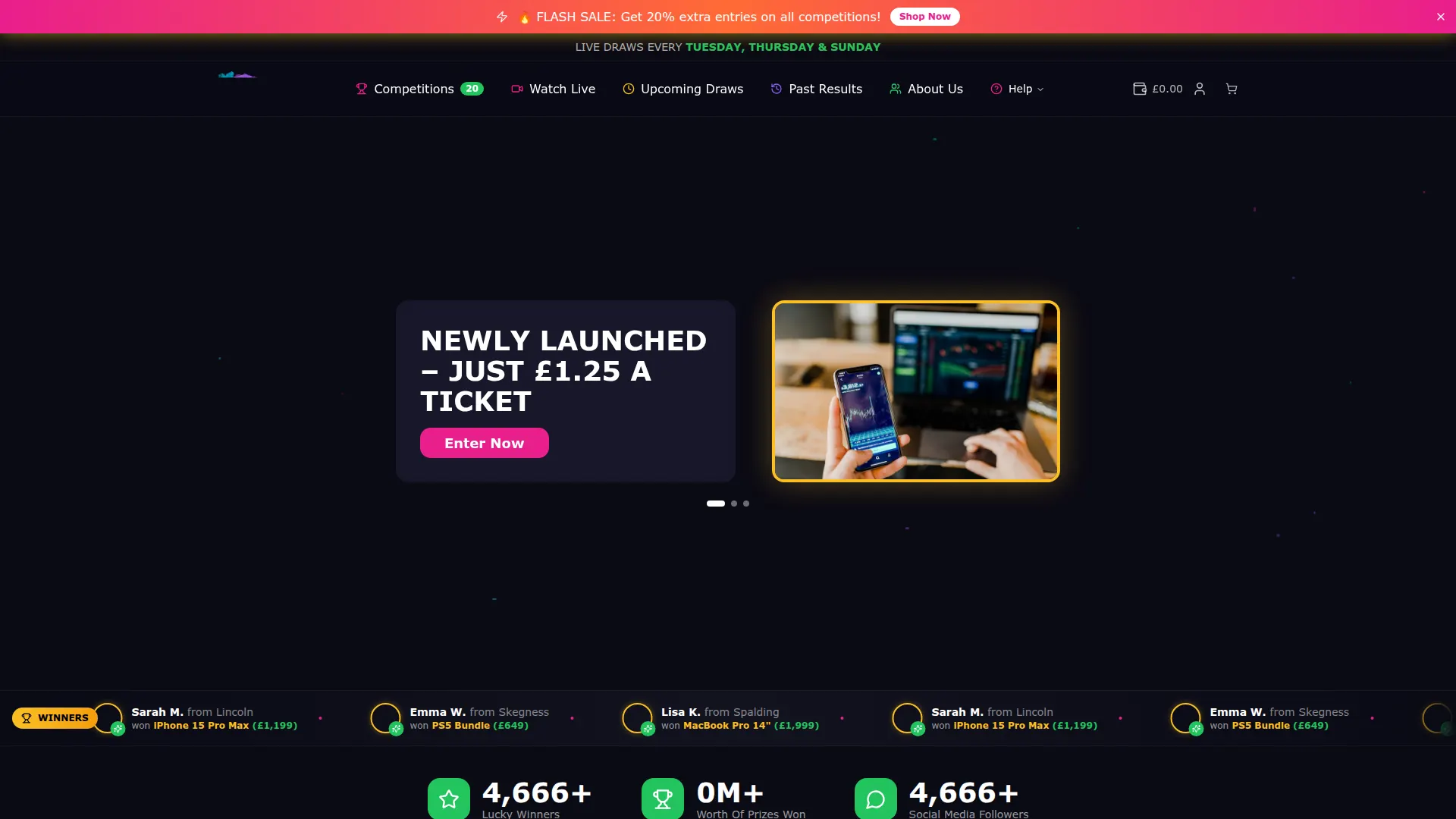 Lincolnshire Competitions website built by WebKatie